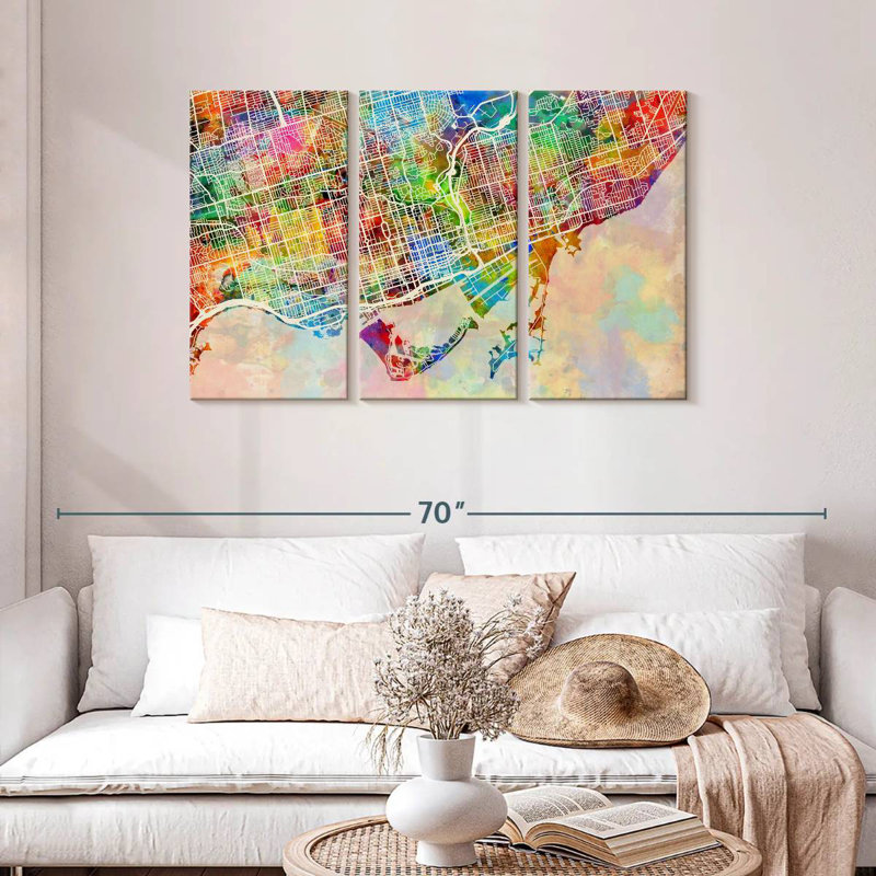 Aliaz Toronto Street Map I, 28" H x 45" W
