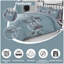 Modern Feather Design Duvet Cover Set with Matching Pillowcases - Polycotton Fabric Bedding-27798786-122915466