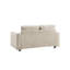 Velours côtelé beige à 2 places, doux et confortable, structure, effet visuel épuré, tissu confortable, esthétique minimaliste, pieds noirs, pratique pour divers bureaux à domicile