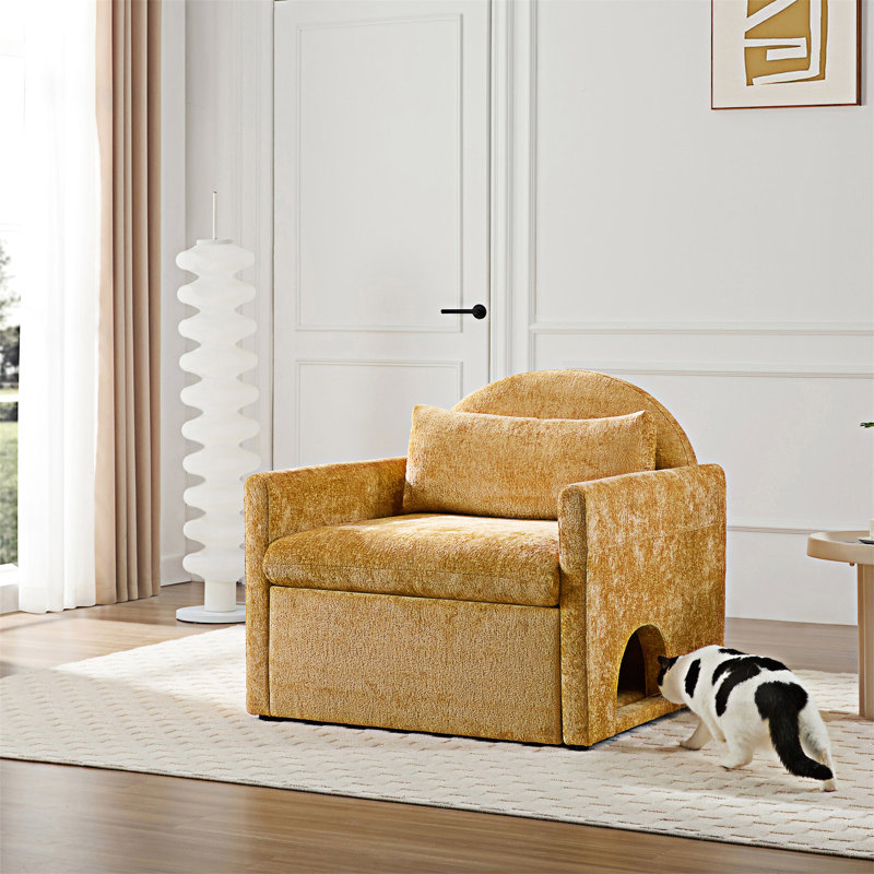 Méridienne simple Accent Chair, Jaune