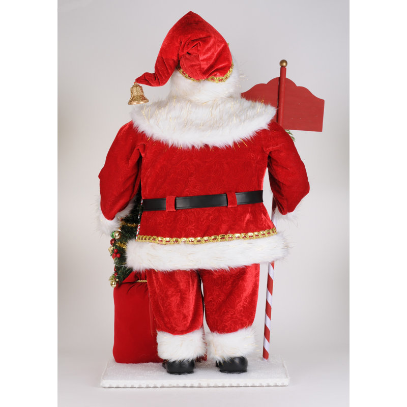 17-Inch Red and White Plastic Santa Figurine with Gifts