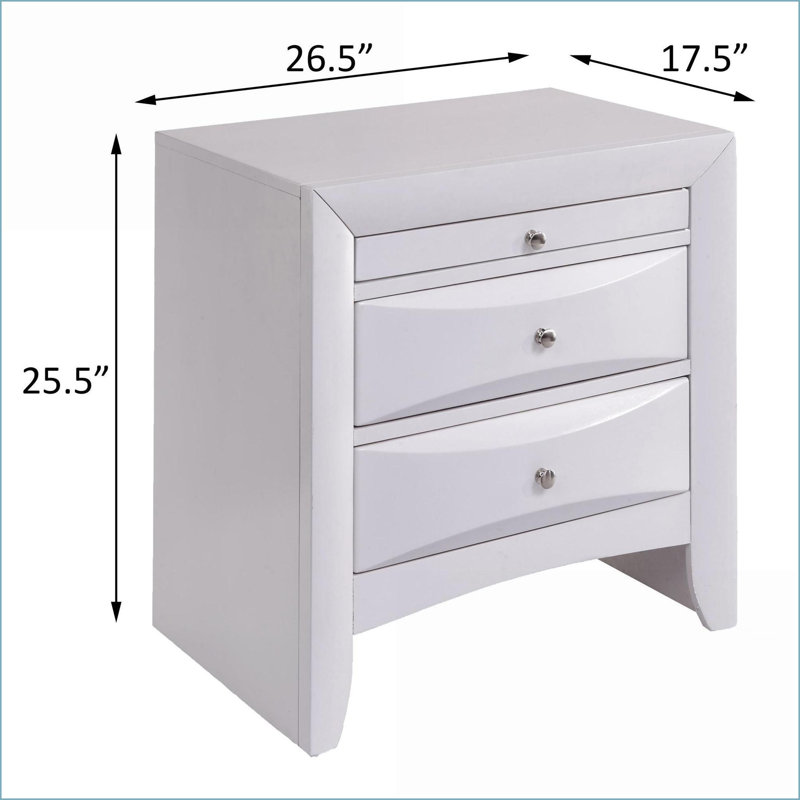 Table de chevet blanche à 2 tiroirs avec plateau supérieur - Rangement pour chambre, Blanc