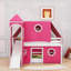 Lit superposé en bois avec glissade, tente et tour Britni Kids-544233761-544233760