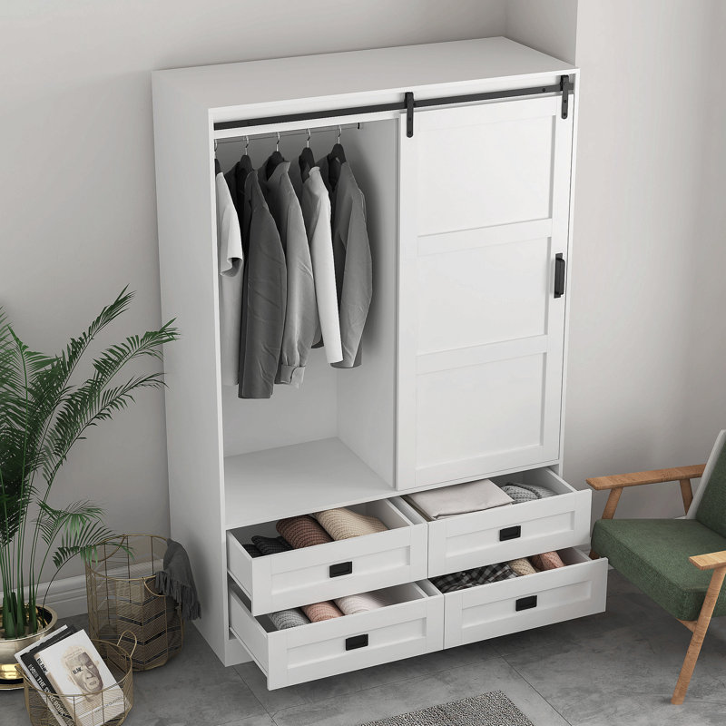 Armoire de rangement haute pour garde-robe, Blanc