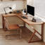  Bureaux en bois massif en L noyer-108609706-108609709