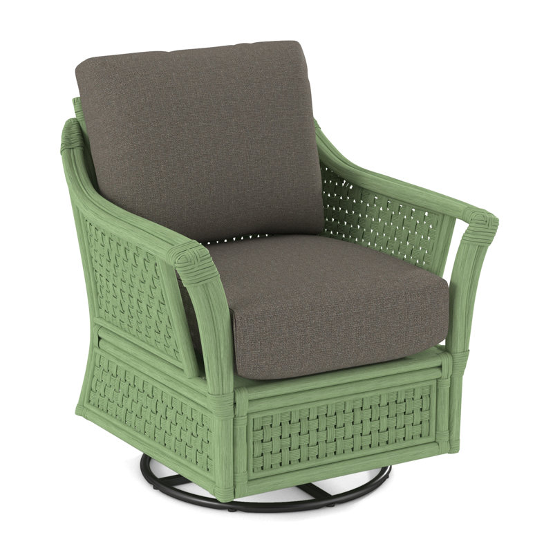 Boca Upholstered Swivel Armchair, Gray Sugar Performance; 0863-84, Celery