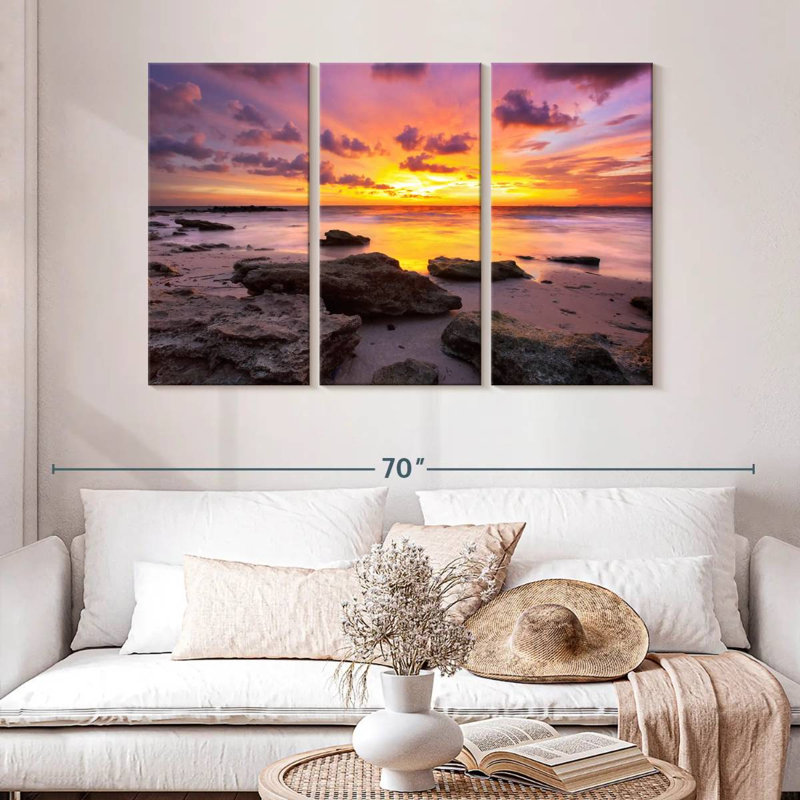 Coucher de soleil à couper le souffle, H 32 po x l 50 po
