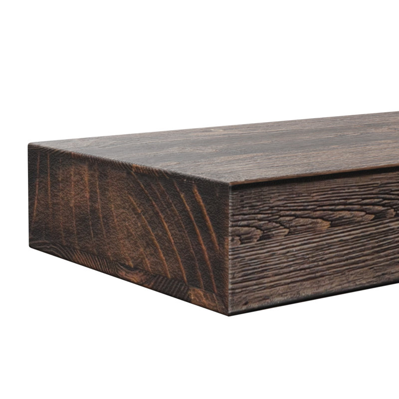 Solid Wood Fireplace Mantel, 72", Brushed Brown
