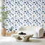 Adhésif mural auto-adhésif à motif d'aquarelle bleu géométrique P 23,6 po x H 118 po-129497963