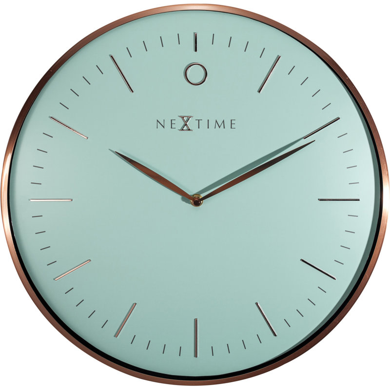 Horloge murale 15,75 po Keenan Glamour, Turquoise / or rose