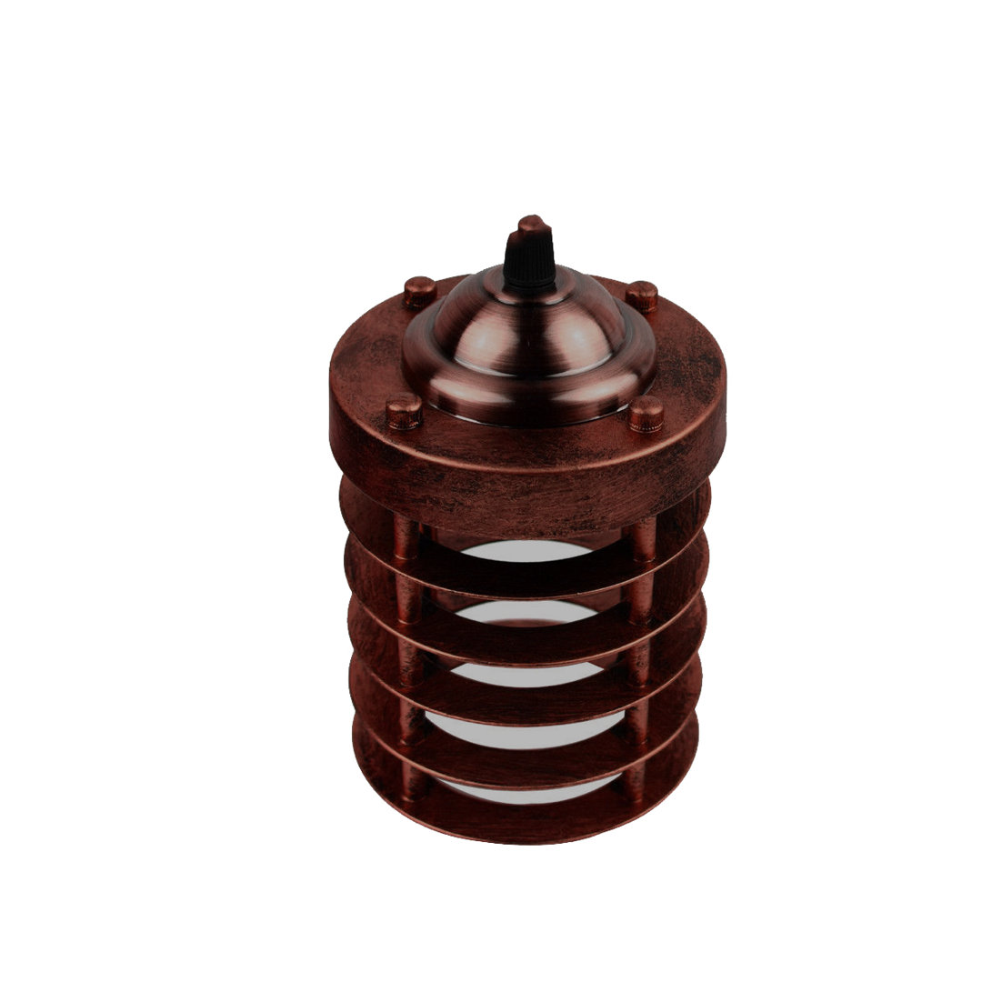 38.1cm H Metal Novelty Lamp Shade ( Uno ) in Rustic Red