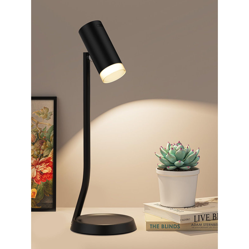 Lampe de table sans fil, 5000 mAh à pile avec tête réglable magnétique, intensité variable CCT pour patio, salle à manger et restaurant, paquet de 1