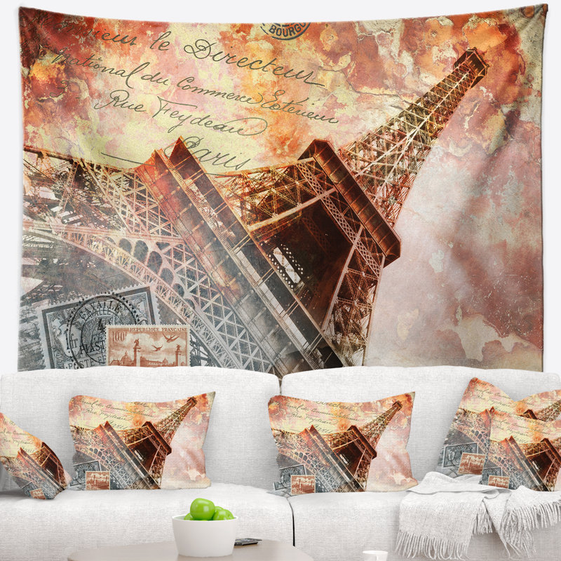Paris eiffel tower paris tapisserie, H 32 po x l 39 po