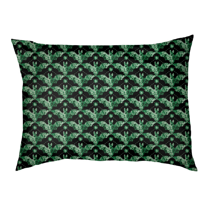 Coussin pour chien Byrge Bats, Moyen (H 14 po x l 42,5 po x P 32,5 po), Vert