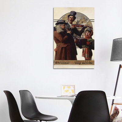 Christmas Trio by Norman Rockwell - 1 Piece Wrapped Canvas Painting