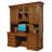 Furniture Urban Ash Burl Executive Credenza with Leather Top