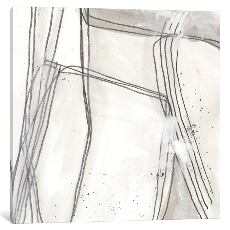 « abstract logic ii », reproduction d’art sur toile tendue, H 16 po x l 16 po x P 1 po, Papier d'art encadré noir, Blanc