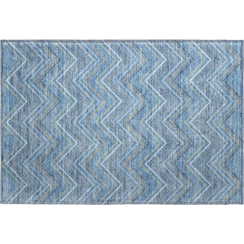 Tapis de qualité supérieure lavable à la machine Mayfield AMF2392, Bleu, 1 pi 8 po x 2 pi 6 po
