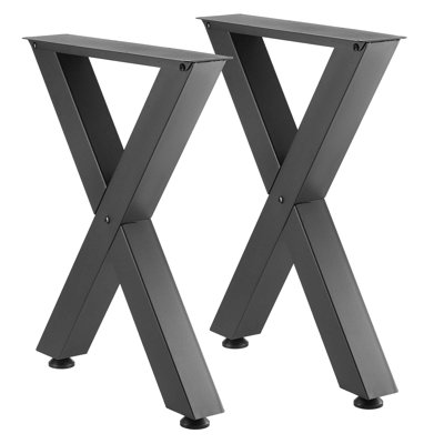 Table Legs, 29.5" H x 23.6" W Steel Furniture Legs, Modular Design, Easy Assembly, 2204 lbs Max Load Heavy Duty, for Home Office Desk, Coffee Dinner Bar Tables, Workbench, X Frame, Black