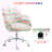 Fluffy Unicorn Office Chair With Mid-Back And Armrest Support, 5 Star Swivel Wheel White Base