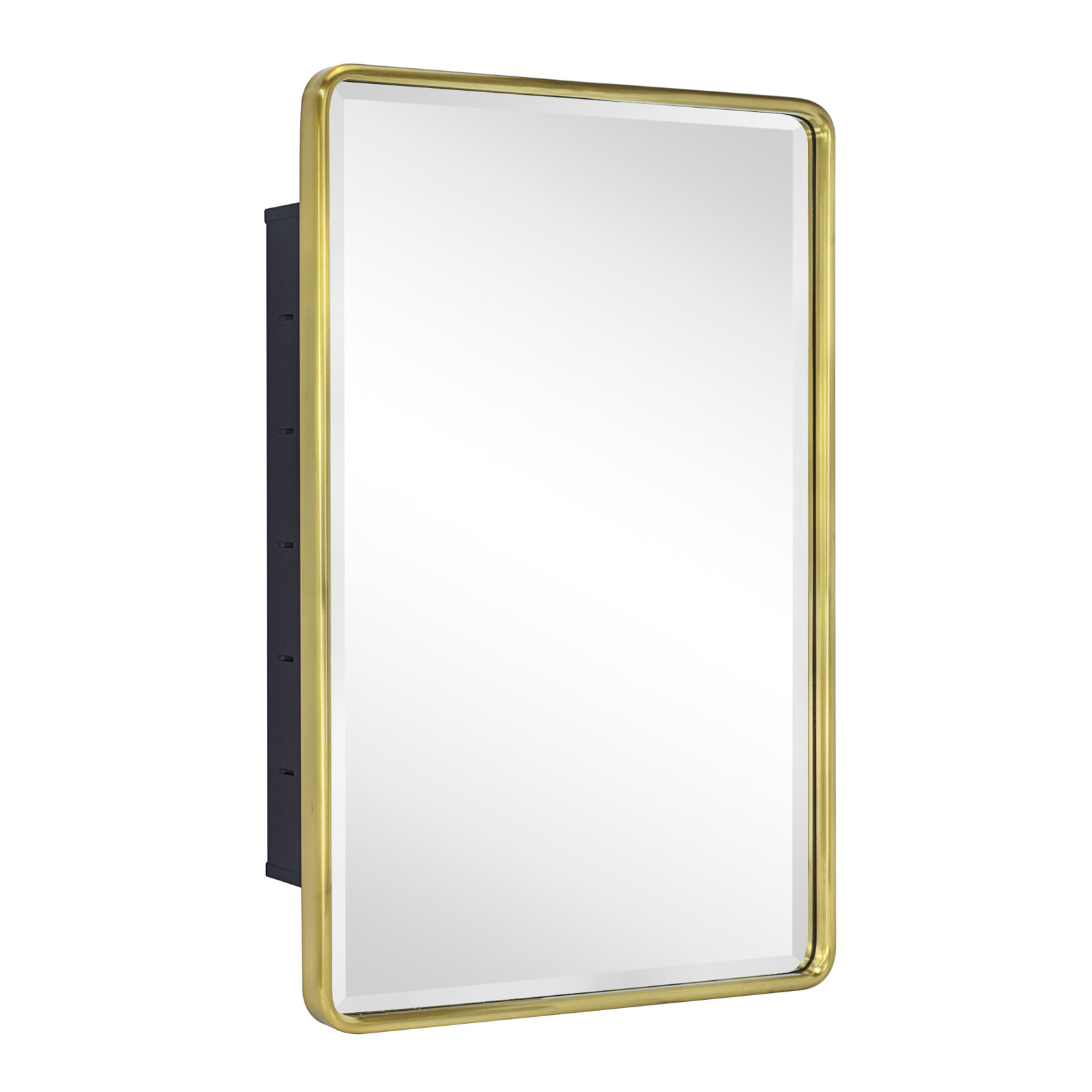 Recessed Medicine Cabinet, Brushed Gold, 24" H x 16" W