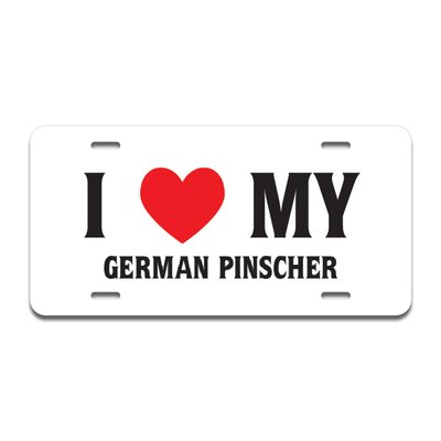 I Love My German Pinscher Aluminum Plate Frame -  SignMission, A-LP-02-103
