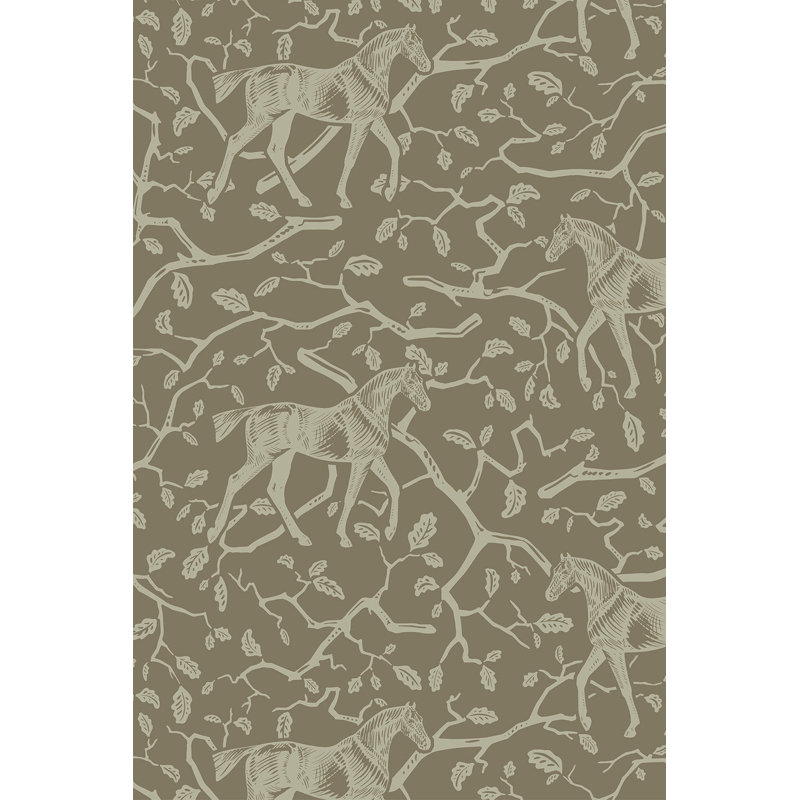 Parmi les chênes, Brun / Beige / Vert