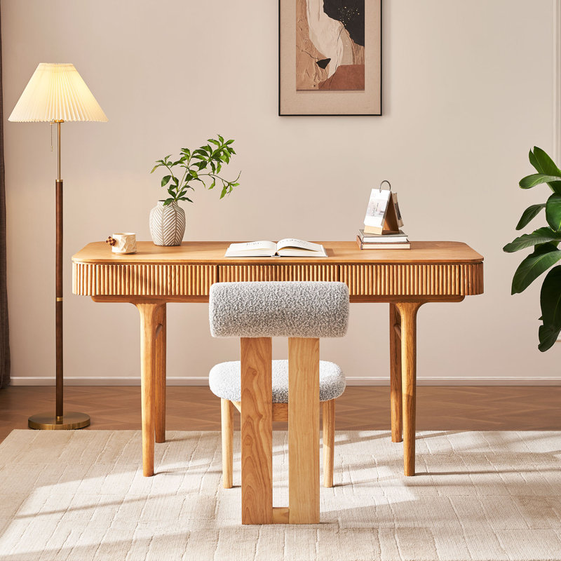 Bureau d'écriture HERNEST 59 "Mid-Century, Chêne naturel
