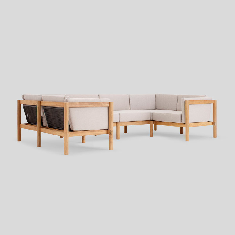Haven Outdoor 6 - Seat Patio Sectional, Sunbrella Ashe