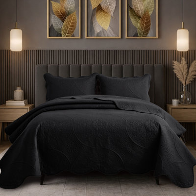 Floral Embossed Quilt Set