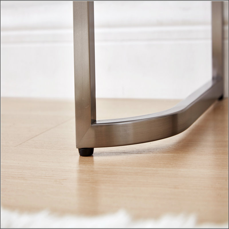 39" Mirrored Makeup Vanity Table with Stainless Steel Base, Mirrored Console Dressing Table with 2 Drawers,Versatile Desk for Bedroom and Office