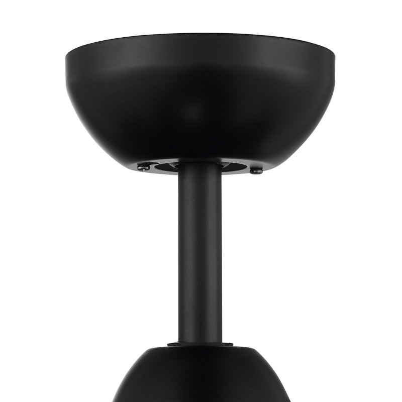 Flat Black 24'' Ceiling Fan with LED Light and 6 Plywood Blades