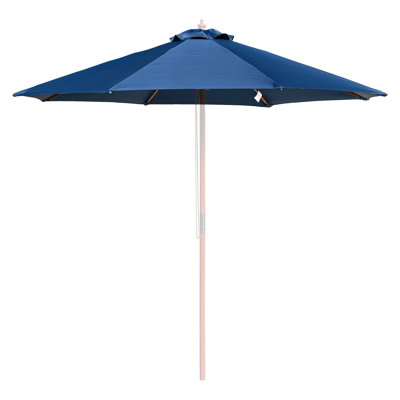 Bennye Noble Serenity 9 FT 8-Rib Market Umbrella Replacement Cover Canopy for Resort Commercial Rooftop Terrace Beer Garden - Classic Forest, Navy Blue