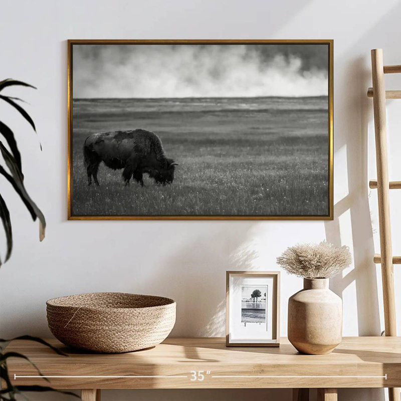 Parc national de Yellowstone, 25 po x 17 po, Cadre flottant doré