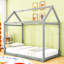 Twin Size Wooden House Bed with Roof-1284652035