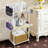 Portable Rolling Makeup Cart - Smooth-Rolling Wheels, Wooden Drawers, And Side Hooks For Organized Beauty Storage