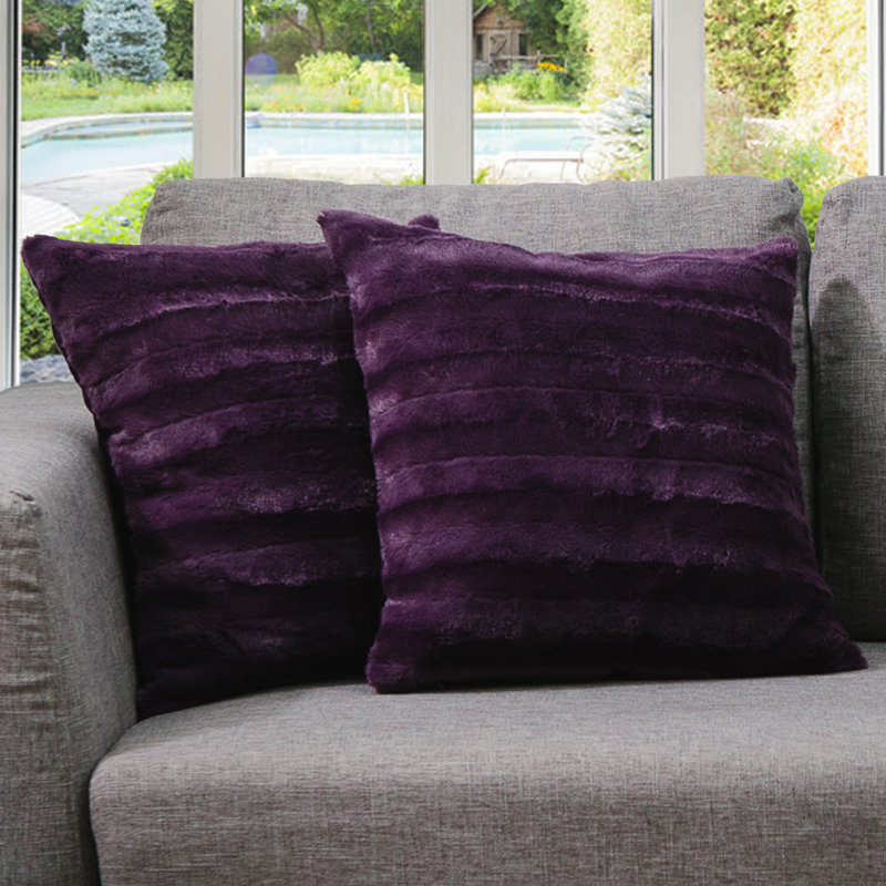 Housse et insert de coussin carré FRBIN, Mauve, H 18 po x l 18 po