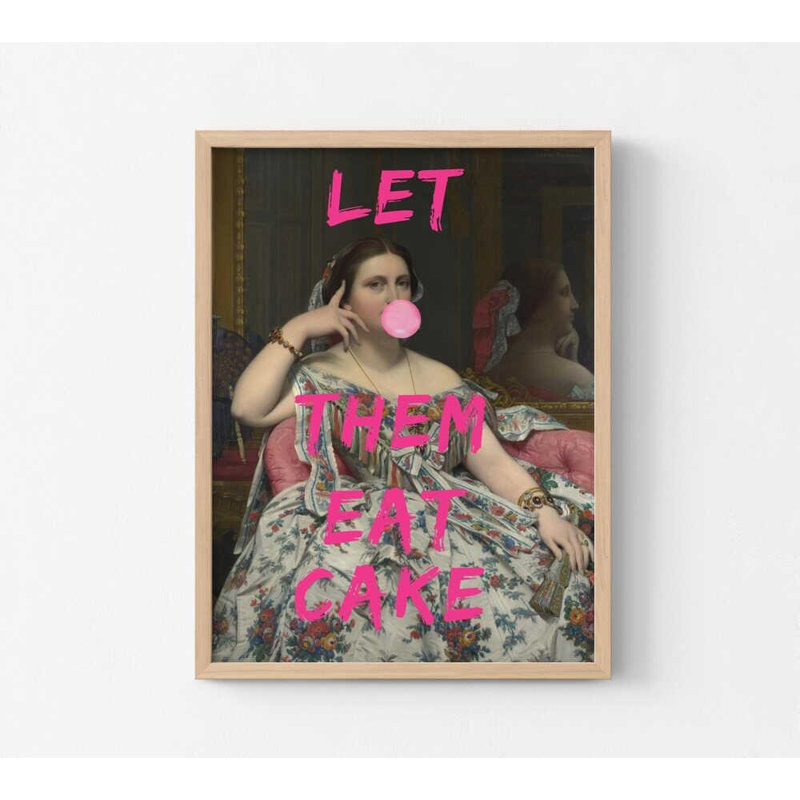 Décoration murale Pop Art: laissez-les manger un gâteau, Tanné, Impression encadrée sans passe-partout, H 16 po x l 12 po
