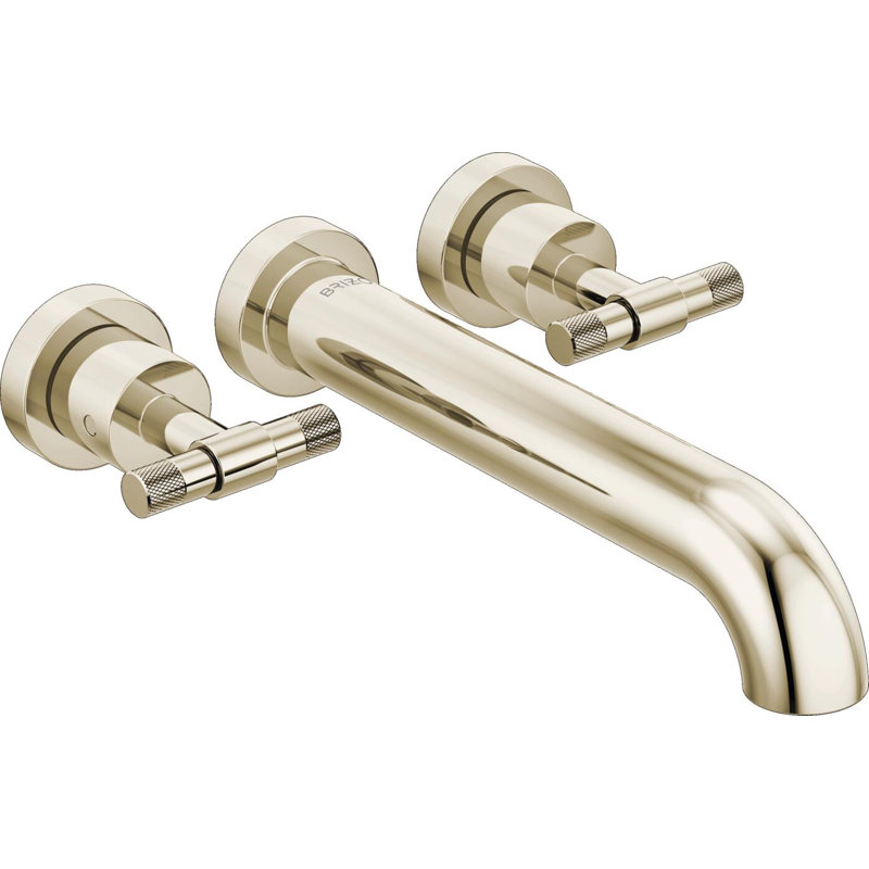 Litze® Double Handle Wall Mounted Roman Tub Faucet, Polished Nickel, T-Lever