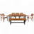 Outdoor Wood Dining Set For 7-8 Person, With Removable Cushions, Ergonomic Chairs And Bench, Thicker Table