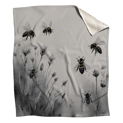 Bees On Wildflowers Blankets