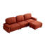 Canapé modulaire modulaire 111 po avec repose-pieds en chenille orange foncé 111 po