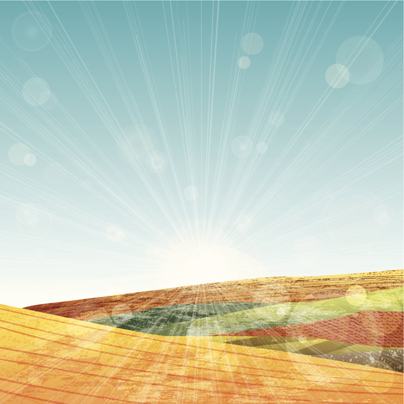 Yellow Grunge Hills by Lolon - Wrapped Canvas Print, 30cm H x 46cm W