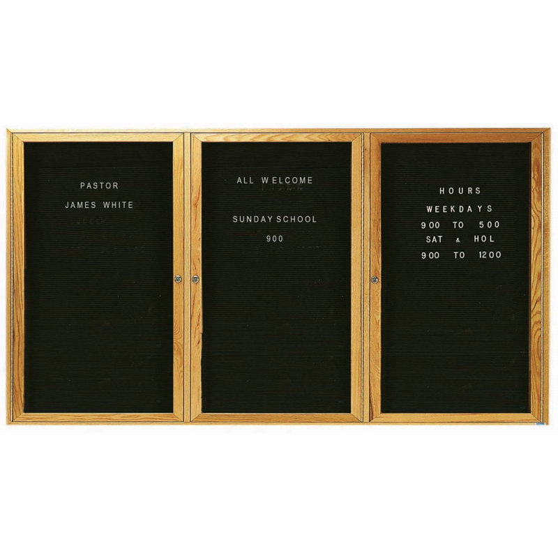 Tableau à lettres mural, H 48 po x l 96 po, Trois, Laque transparente ultrabrillante