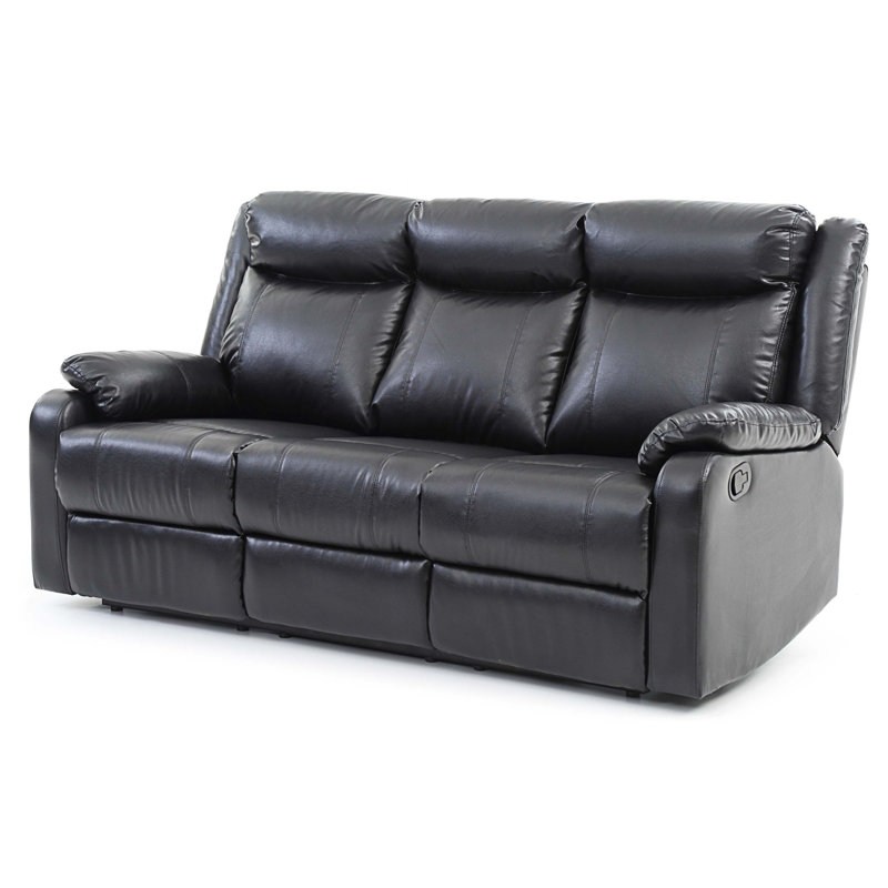 Fauteuil inclinable en cuir Djordi Vegan, Similicuir noir