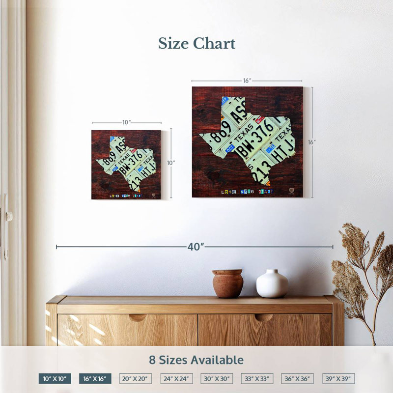 Aliaz Texas License Plate Map Large