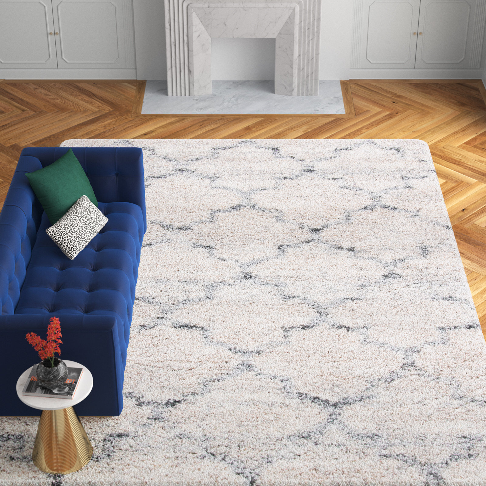 Etta Avenue™ Amarion Geometric Gray Ivory Area Rug & Reviews 