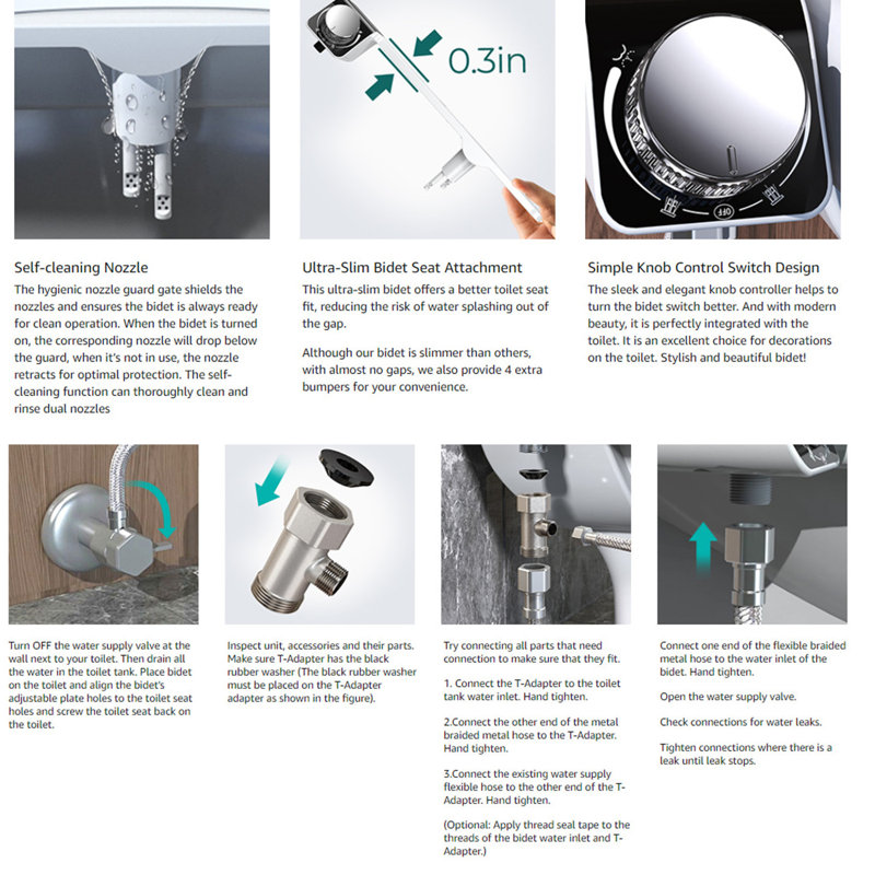 Siège de bidet allongé pour toilette