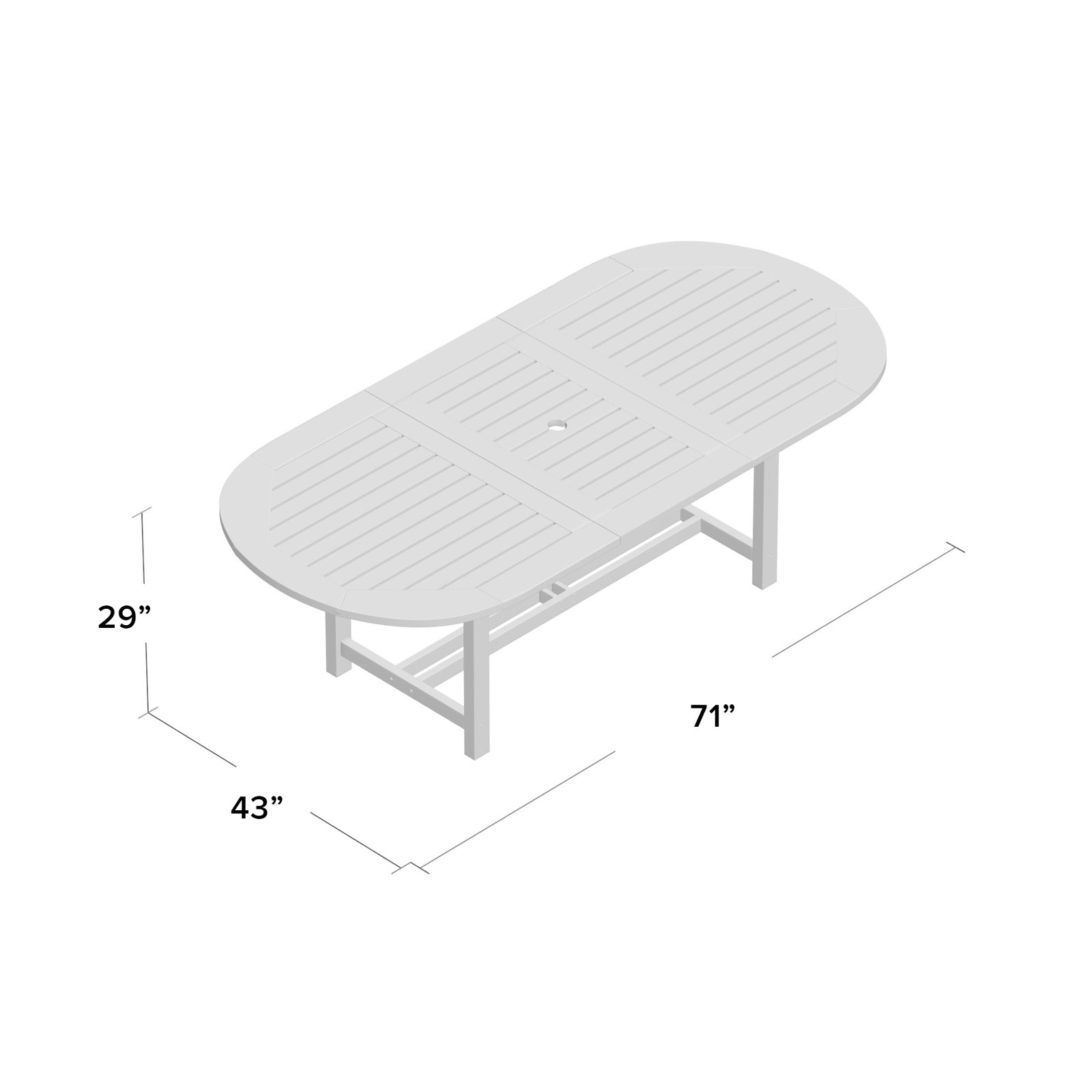 Alyisa 71'' Extendable Outdoor Dining Table, Light Wood