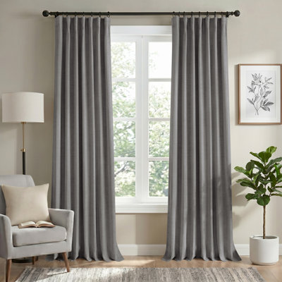Birglinde Faux Linen Thermal 100% Blackout Curtains (Set of 2)
